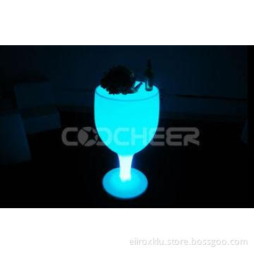 Beautiful Rechargebale Wine Glass Shape plastic Led Cocktai